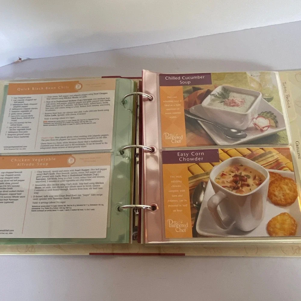 The Pampered Chef Recipe Collection‎ Binder Kitchen Organizer Recipe Cards